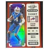 Stefon Diggs /175 Red Prizm 2022 Contenders Optic #7, numbered 73/175, Football Card