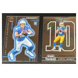Justin Herbert RC 2 Card Lot Rookie Football Cards