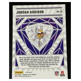 Jordan Addison RC Refractor Insert 2023 Donruss Optic Prizm Diamond Hands #DH-JA, Rookie Minnesota Vikings Football Card