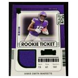 Ihmir Smith-Marsette RC Relic 2021 Conenders Rookie Ticket #RSV-ISM Minnesota Vikings Football Card