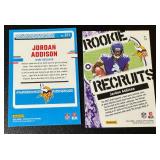 Jordan Addison 2 RC Lot - 2023 Donruss Optice Rookie Recruits and Donruss Optic Minnesota Vikings Football Cards