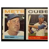 1964 Topps Billy Williams and Duke Snider Vintage Baseball 2 Card Lot