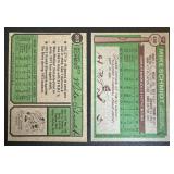 Mike Schmidt 2 Card Lot - 1974 #283 and 1976 #480 Vintage Baseball Cards