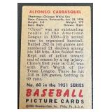 1951 Bowman #60 Alfonso Carrasquel Vintage Baseball Card