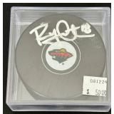 Ryan Carter Signed Minnesota Wild Hockey Puck with Beckett Witnessed COA