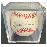 Rick Ferrell Signed Rawlings AL Brown Baseball with JSA COA and Case
