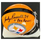 Andy Russell Signed Mini Helmet with COA - Pittsburgh Steelers Football