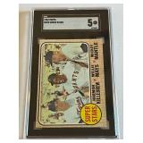Mickey Mantle / Willie Mays / Harmon Killebrew SGC 5 EX 1968 Topps Super Stars #490 Vintage Baseball Card