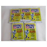 5 Packs 1990 Pro Set Football...
