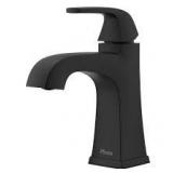 Pfister Bellance Single Handle Single Hole Bathroom Faucet with Drain Kit and Deckplate included in Matte Black Customer Returns See Pictures