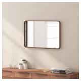 TAYLOR + LOGAN 20 in. W x 30 in. H Modern Brushed Bronze Wall Mounted Mirror Customer Returns See Pictures