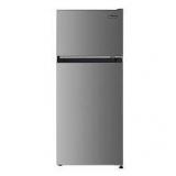 Magic Chef 18.5 in. W, 4.5 cu. ft. 2-Door Mini Refrigerator, with Freezer in Platinum Steel   Customer Returns See Pictures