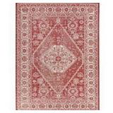 Hampton Bay Red 6 ft. x 9 ft. Medallion Indoor/Outdoor Area Rug Customer Returns See Pictures