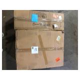 Swiss Madison Modern White Ceramic Rectangular Chateau Pedestal Bathroom Vessel Sink with Round Single Faucet Hole   Customer Returns See Pictures