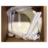 Lumisource Claire White Faux Leather and Gold Metal Dining Chair  Customer Returns See Pictures