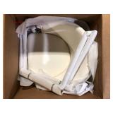 Lumisource Claire White Faux Leather and Gold Metal Dining Chair  Customer Returns See Pictures