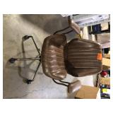 Magic Dark Brown Suede Fabric Swivel Office Task Chair with Arms and Lumbar Support Customer Returns See Pictures