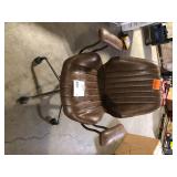 Magic Dark Brown Suede Fabric Swivel Office Task Chair with Arms and Lumbar Support Customer Returns See Pictures