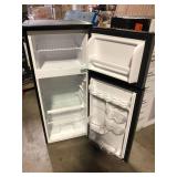 Magic Chef 18.5 in. W, 4.5 cu. ft. 2-Door Mini Refrigerator, with Freezer in Platinum Steel   Customer Returns See Pictures