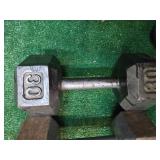 A Pair of 30 Lb Metal Hex Dumbbell ( Used)