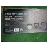 45Lb Kettlebell Set (10LB, 15LB and 20LB). See pictures