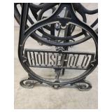 Vintage Household Sewing Machine on Pedal Stand - Antique Cast Iron