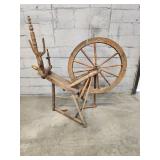 Antique Wooden Spinning Wheel - Vintage Craft Tool