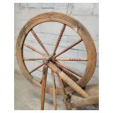 Antique Wooden Spinning Wheel - Vintage Craft Tool