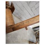 Vintage Wooden Gear-Operated Machine with Crank Handle