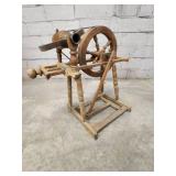 Antique Hand-Cranked Wooden Spinning Wheel