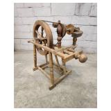 Antique Hand-Cranked Wooden Spinning Wheel
