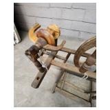 Vintage Wooden Spinning Wheel - Decorative Antique