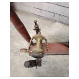 Antique Wooden Spinning Wheel with Floral Design