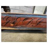 Antique Wooden Spinning Wheel with Floral Design