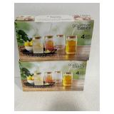 Glass Tumblers with Lids and Straws