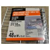 2 Everbilt Fixed Mount Wire Shelf Kits with Closet Rod