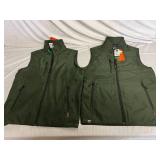 2 Green Storm Creek Shell Vests - Small