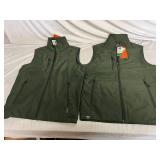 2 Green Storm Creek Shell Vests - Small