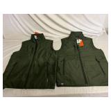 2 Green Storm Creek Shell Vests - Small