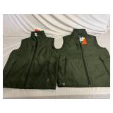 2 Green Storm Creek Shell Vests - Small