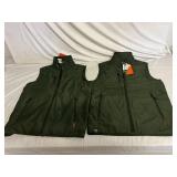 2 Green Storm Creek Shell Vests - Small