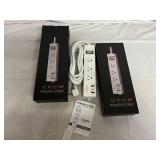 2 x 10ft Power Strips with USB-C and USB Ports