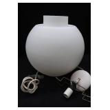 HUGE / HARD TO FIND RETRO PENDULUM FROSTED LIGHT / GLOBE
