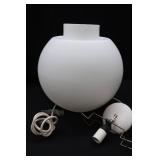 HUGE / HARD TO FIND RETRO PENDULUM FROSTED LIGHT / GLOBE