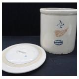 RARE!!!! 4 GALLON REDWING CROCK WITH LID