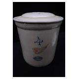 RARE!!!! 4 GALLON REDWING CROCK WITH LID