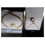 AMETHYST NECKLACE AND BRACELET.