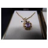 AMETHYST NECKLACE AND BRACELET.
