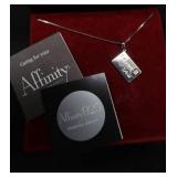 925 STERLING NECKLACE WITH NATURAL DIAMOND CHIP.