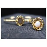VINTAGE GOLD TONE AND FILIGREE OPAL JEWELRY